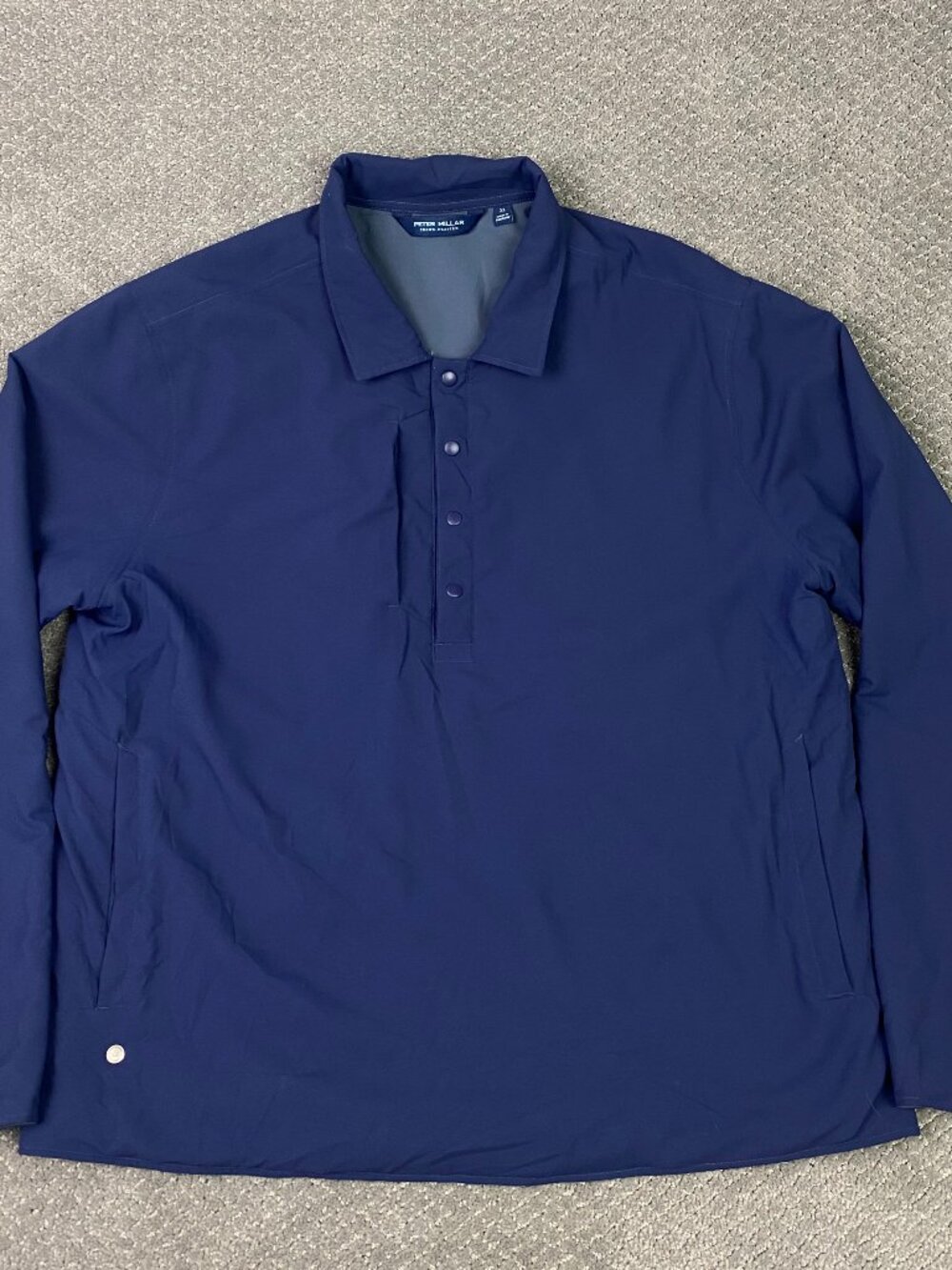 Peter Millar Crown Crafted Approach Insulated Snap Shirt Mens XL Blue golf